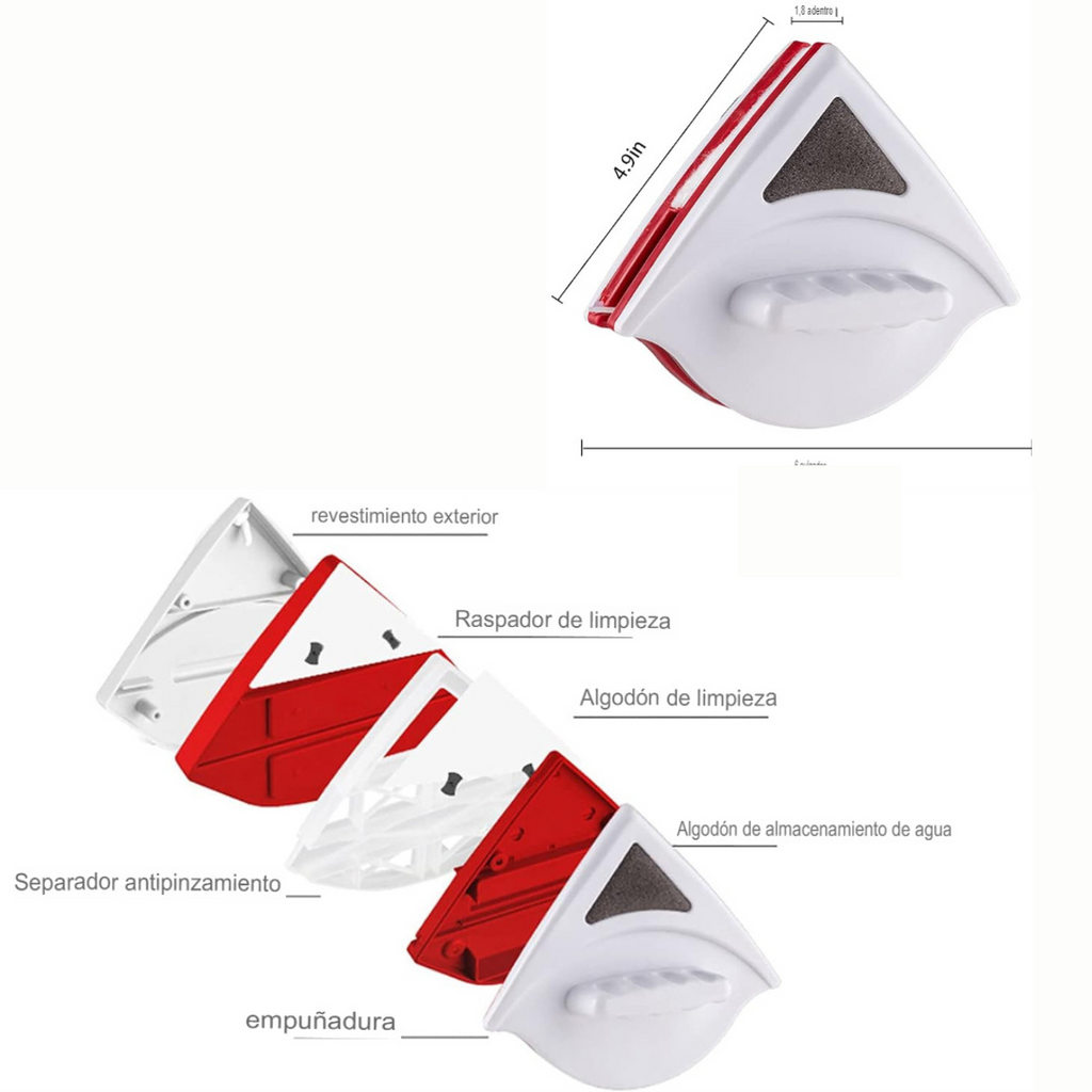 LIMPIA VIDRIOS MAGNETICO DOBLE CARA