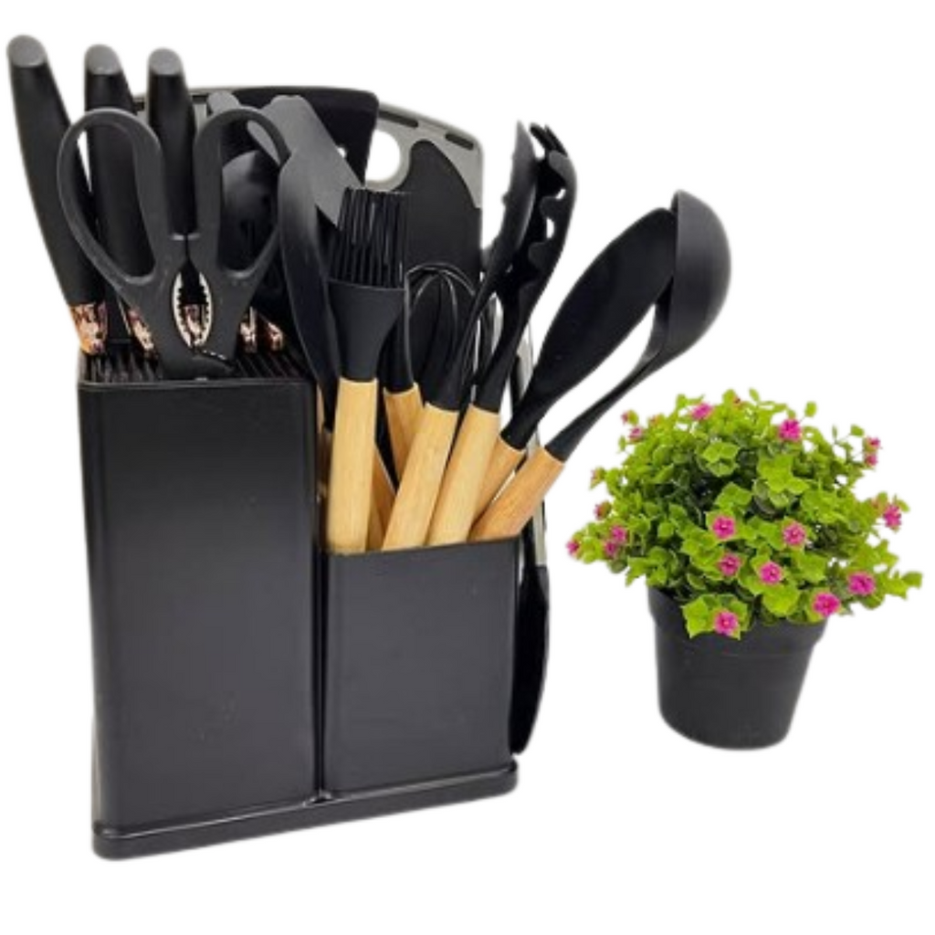 JUEGO DE UTENSILIOS DE SILICONA 19 PIEZAS PARA COCINA