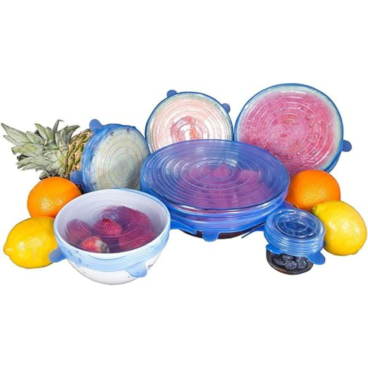 PACK DE 6 TAPAS DE SILICONA REUTILIZABLES