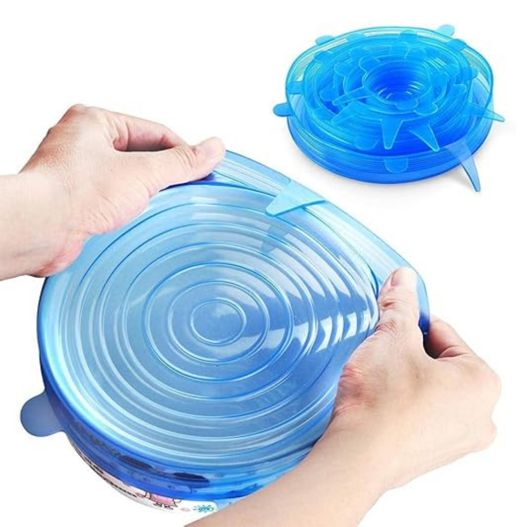 PACK DE 6 TAPAS DE SILICONA REUTILIZABLES