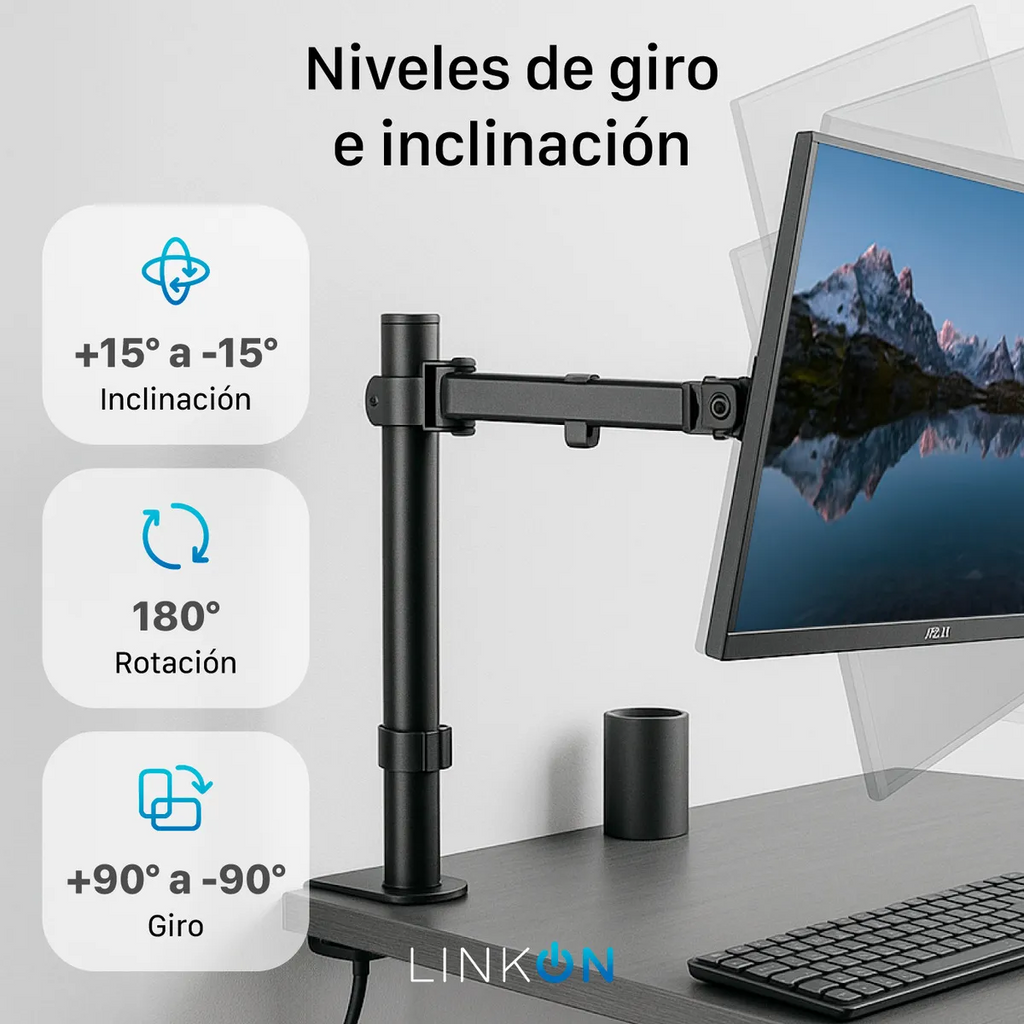 SOPORTE DOBLE PARA MONITORES AJUSTABLE