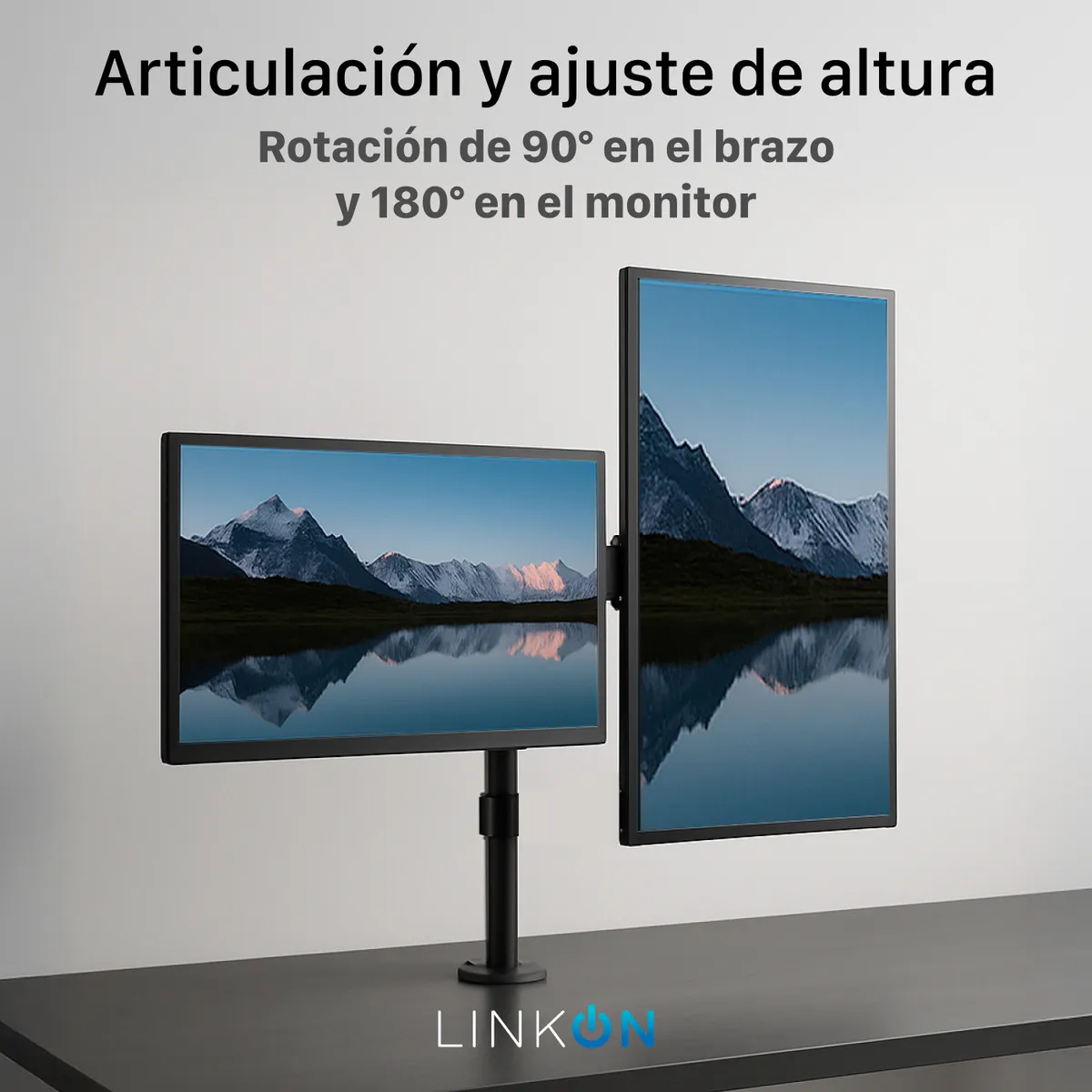 SOPORTE DOBLE PARA MONITORES AJUSTABLE