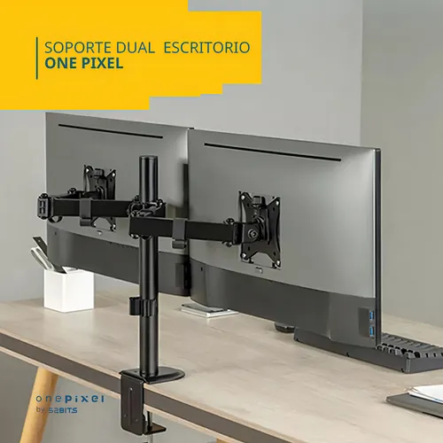 SOPORTE DOBLE PARA MONITORES AJUSTABLE