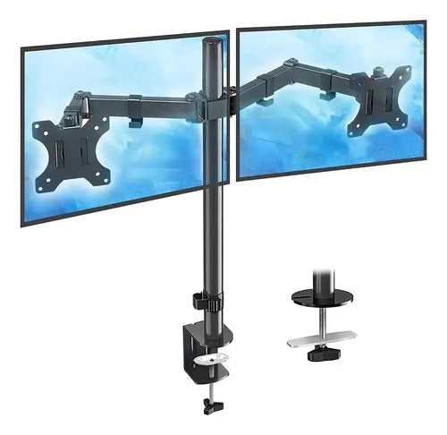 SOPORTE DOBLE PARA MONITORES AJUSTABLE