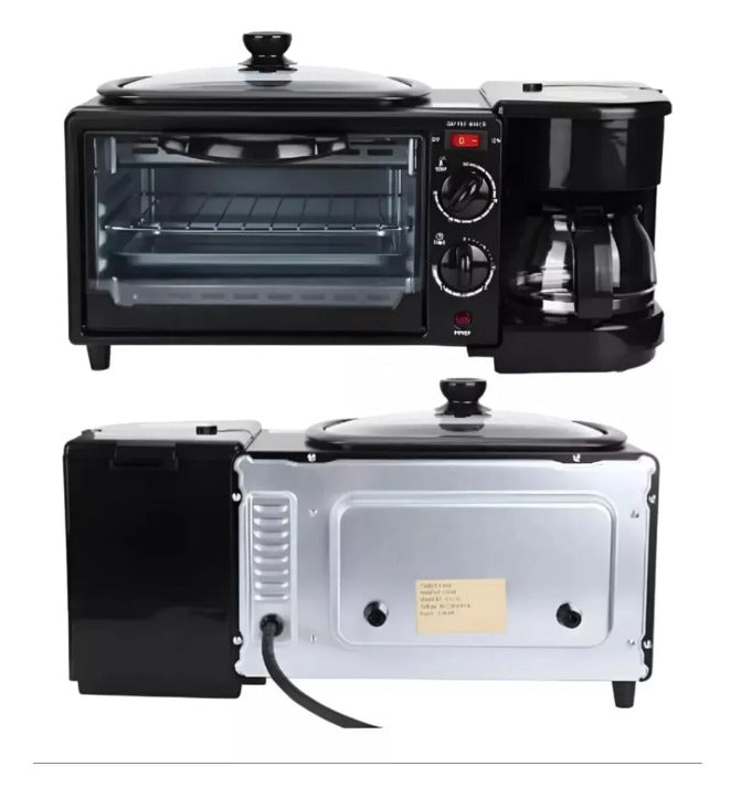 ESTACION DESAYUNO MULTIFUNCIONAL 3 EN 1 CAFETERA HORNO PLANCHA