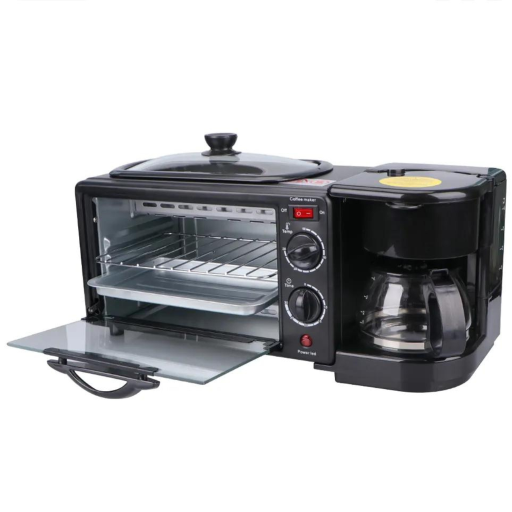 ESTACION DESAYUNO MULTIFUNCIONAL 3 EN 1 CAFETERA HORNO PLANCHA