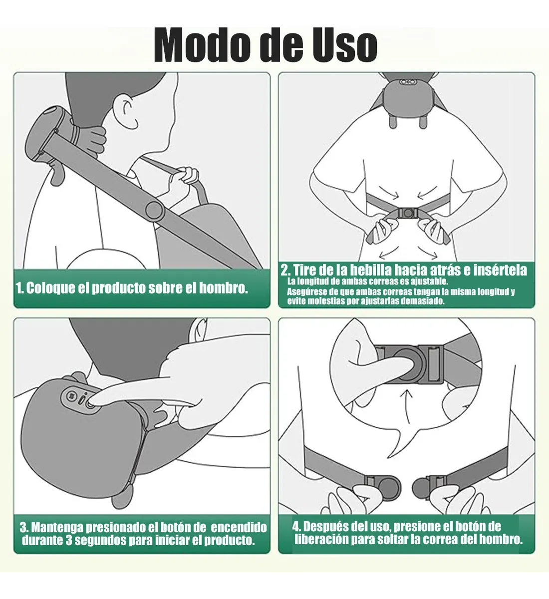 MASAJEADOR ELECTRICO 4D PARA CUELLO Y HOMBROS