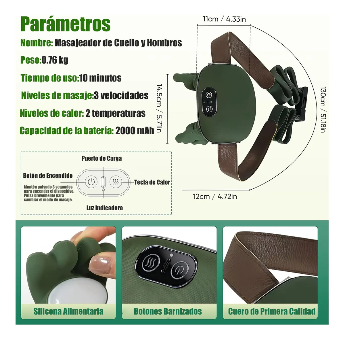 MASAJEADOR ELECTRICO 4D PARA CUELLO Y HOMBROS