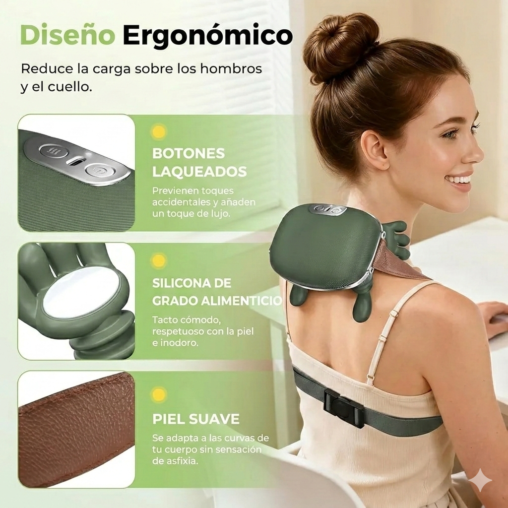 MASAJEADOR ELECTRICO 4D PARA CUELLO Y HOMBROS