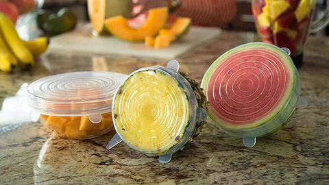PACK DE 6 TAPAS DE SILICONA REUTILIZABLES